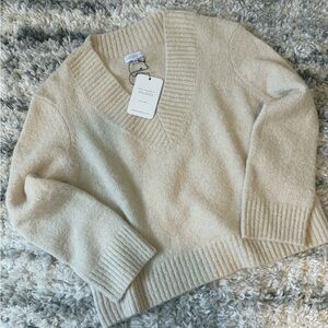 S’EDGE Cream Cozy Sequin Knit Sweater – Size M – NWT